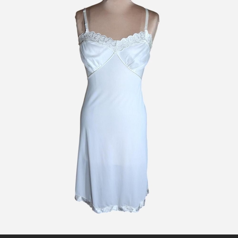 Vintage Gotham Gold Stripe White Slip Dress